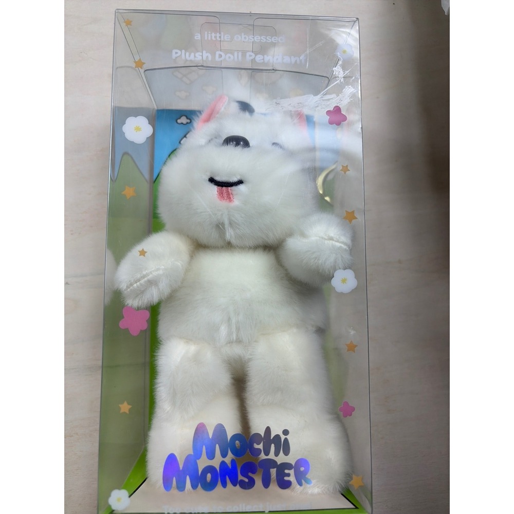 A Little Obsessed Mochi Monster Plush Doll Pendant White Bag Charm New in Box